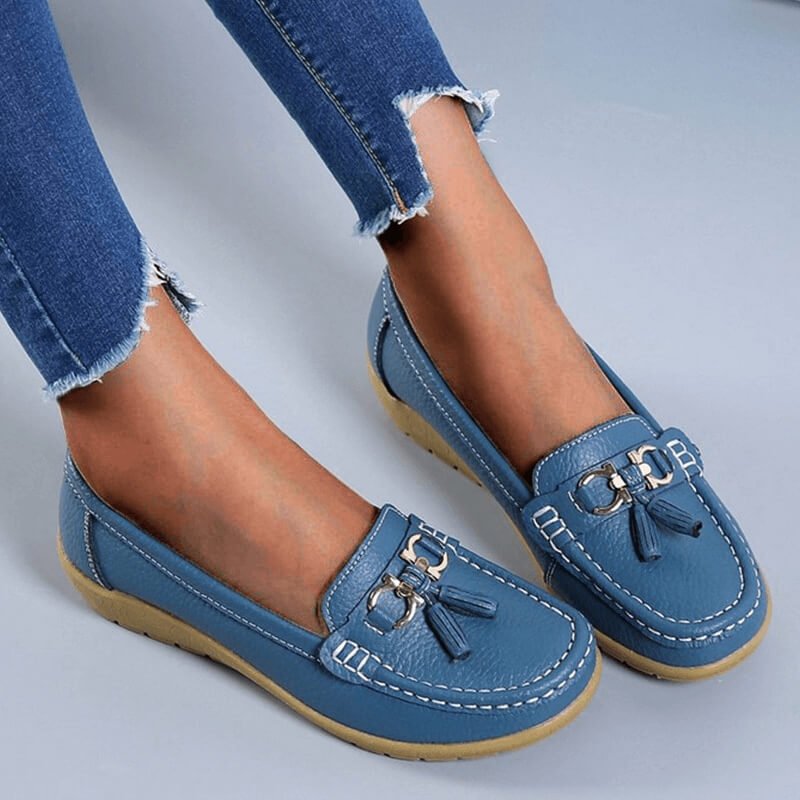 Orthopaedic Leather Loafers – Isabella-Light blue-4.5-State of Style