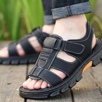 Orthopaedic Leather Men's Sandals – Thijs-Black-6-State of Style