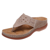 Orthopaedic Massage Sandals with Wedge Sole – Soraya-Khaki-3-State of Style