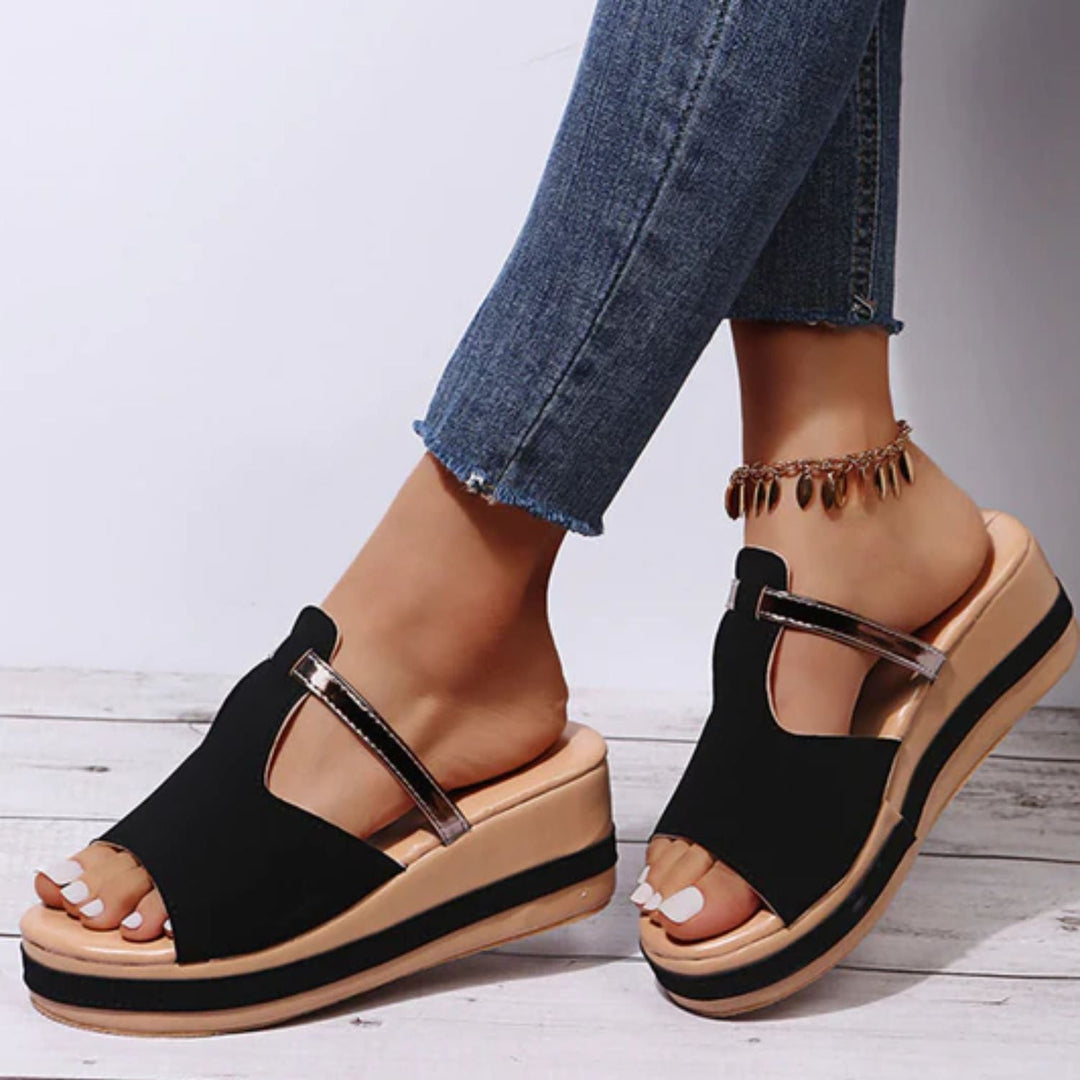 Orthopaedic Sandals with Raised Sole - Elevia-Black-3.0-State of Style