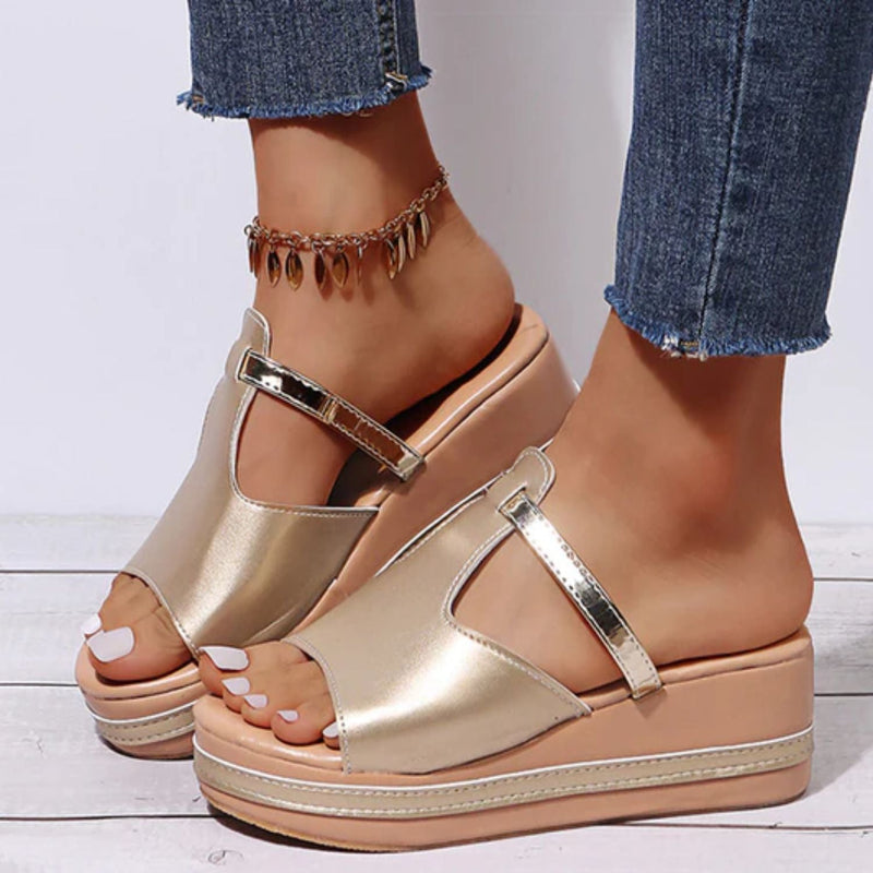 Orthopaedic Sandals with Raised Sole - Elevia-Gold-3.0-State of Style