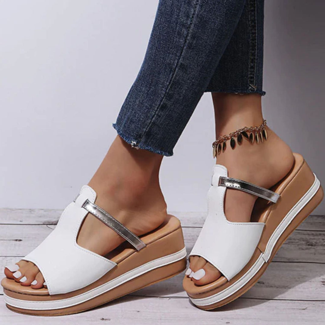 Orthopaedic Sandals with Raised Sole - Elevia-White-3.0-State of Style