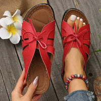 Orthopaedic Wedge Sandals with Arched Knot – Mirella-Red-3-State of Style