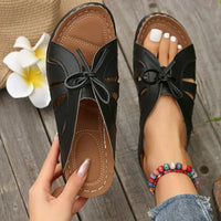Orthopaedic Wedge Sandals with Arched Knot – Mirella-Red-3-State of Style