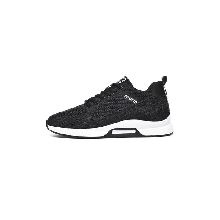 Orthopaedic Wedge Sneakers - Maxim-Black White-6-State of Style