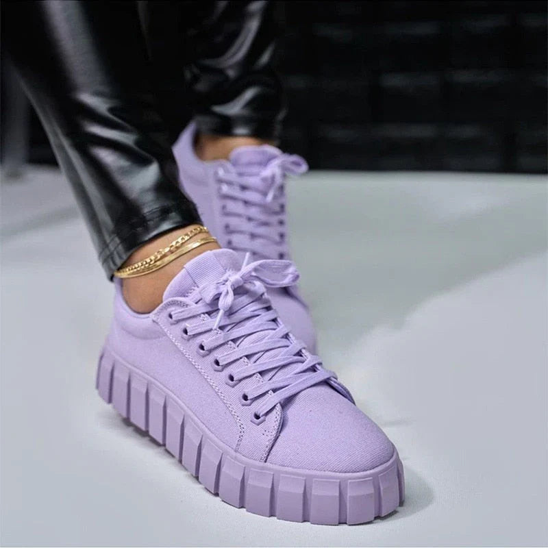 Orthopaedic Women's Sports Shoes with Platform Sole - Mira-Purple-5-State of Style