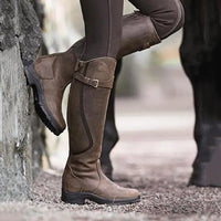 Orthopedic Boots with Buckle Details - Elara-Dark Brown-5-State of Style