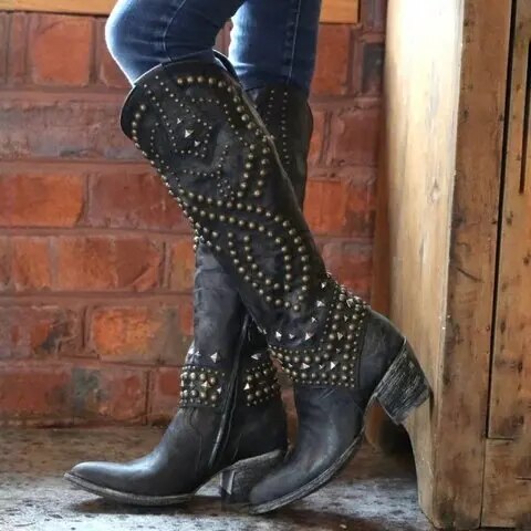 Orthopedic High Boots for Women - Selena-Black-3-State of Style