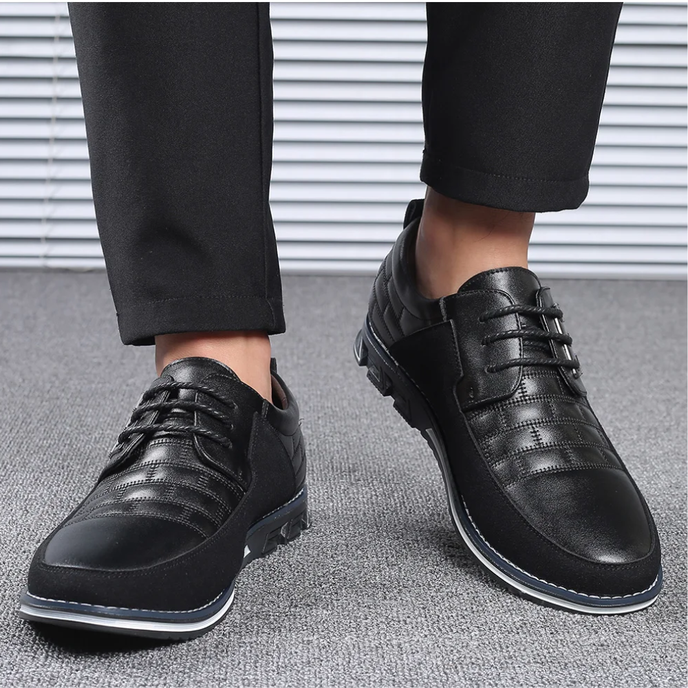 Orthopedic Leather Men's Shoes - GentleStep-Black-6-State of Style