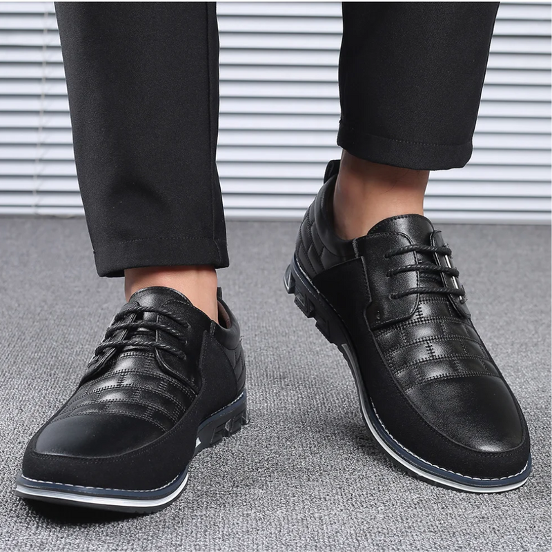 Orthopedic Leather Men's Shoes - GentleStep-Black-6-State of Style