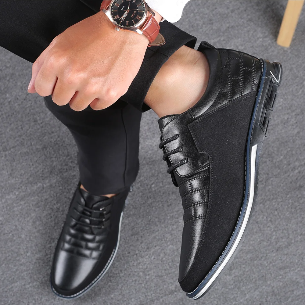 Orthopedic Leather Men's Shoes - GentleStep-Black-6-State of Style