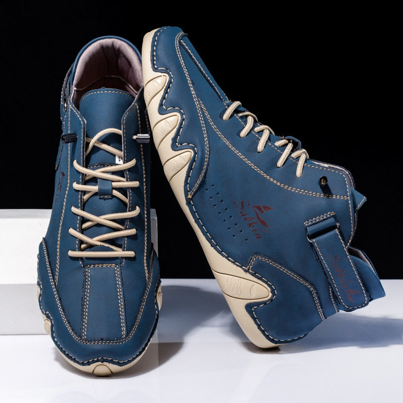 Orthopedic Leather Shoes - Ethan-Blue-37-State of Style