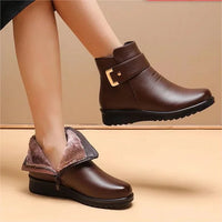 Orthopedic Leather Women's Boots - Ella-Brown-4.5-State of Style