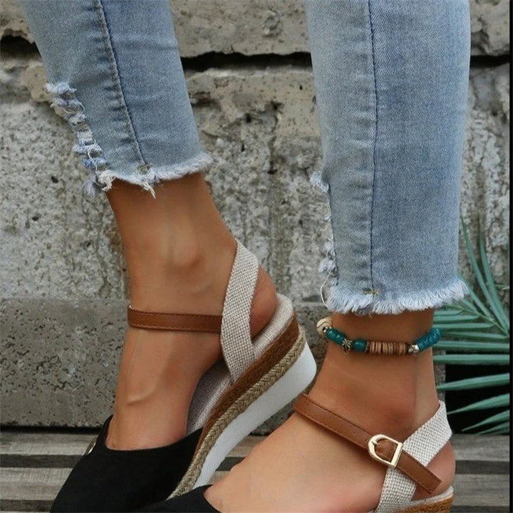 Orthopedic Lightweight Black Sandals - Anna-Black-4-State of Style