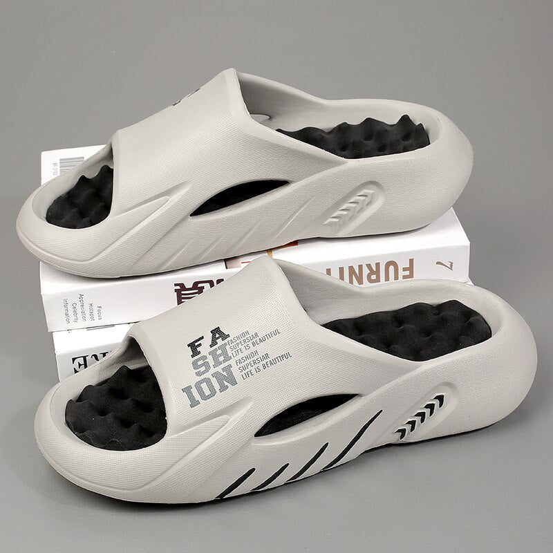 Orthopedic Massage Slippers | Pain Relief | Arch Support-Grey Black-3.5-State of Style