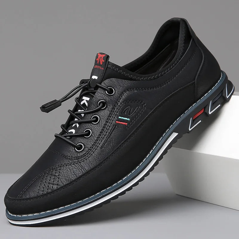 Orthopedic Oxford Men's Shoes - Elias-Black-38-State of Style