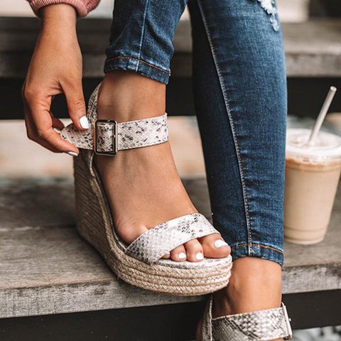 Orthopedic Wedges with Buckle - Mila-Snake-4.5-State of Style