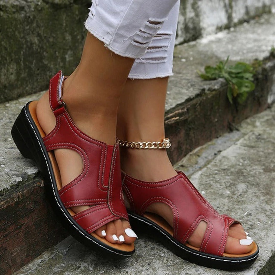 Orthopedic Women's Sandals - Bella-Red-35-State of Style