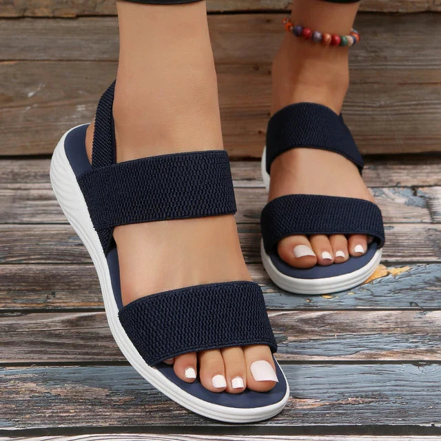 Orthopedische Beige Sandalen - Laura-Marineblauw-36-State of Style
