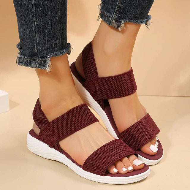 Orthopedische Beige Sandalen - Laura-Wijnrood-36-State of Style