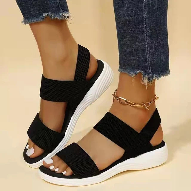 Orthopedische Beige Sandalen - Laura-Zwart-36-State of Style