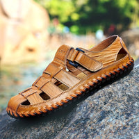 Orthopedische Bruin Geflochtener herensandaal - Lukas-Geel-CN38(EU38.5)-State of Style