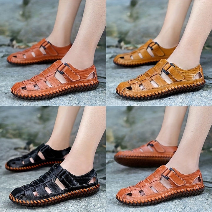 Orthopedische Bruin Geflochtener herensandaal - Lukas-Geel-CN38(EU38.5)-State of Style
