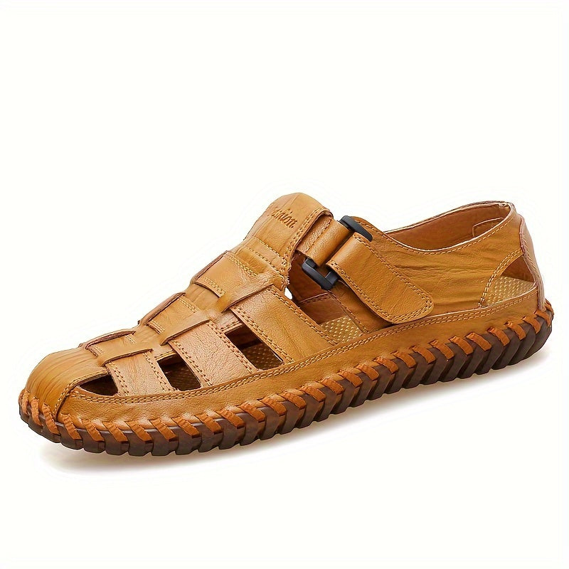 Orthopedische Bruin Geflochtener herensandaal - Lukas-Geel-CN38(EU38.5)-State of Style