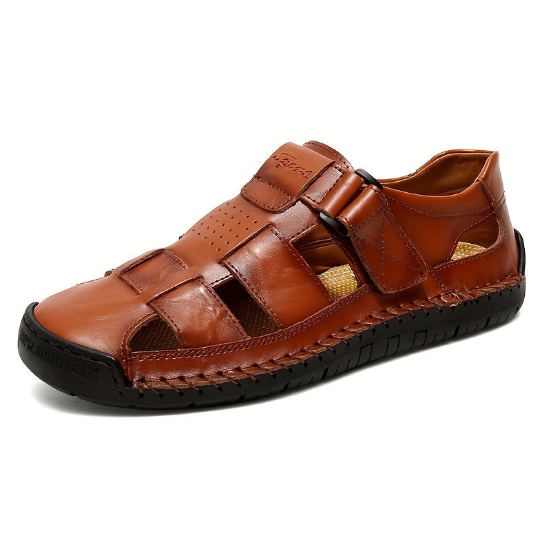 Orthopedische Donkerbruine Leren Sandalen - Thomas-Donkerbruin-CN39(EU39.5)-State of Style