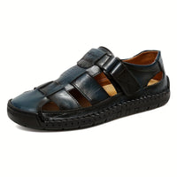 Orthopedische Donkerbruine Leren Sandalen - Thomas-Marineblauw-CN39(EU39.5)-State of Style