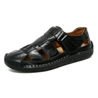 Orthopedische Donkerbruine Leren Sandalen - Thomas-Zwart-CN39(EU39.5)-State of Style