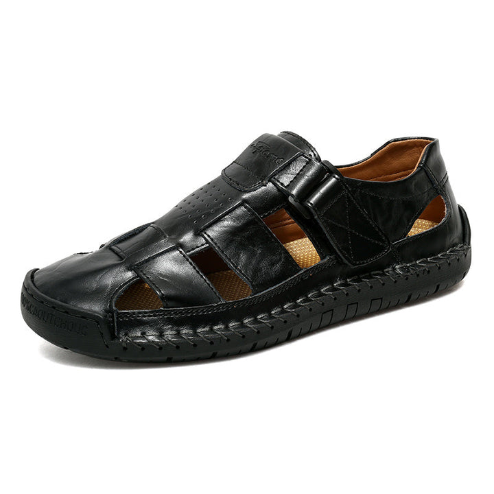 Orthopedische Donkerbruine Leren Sandalen - Thomas-Zwart-CN39(EU39.5)-State of Style