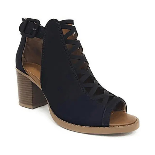 Orthopedische khaki sandalen - Lena-Zwart-35-State of Style