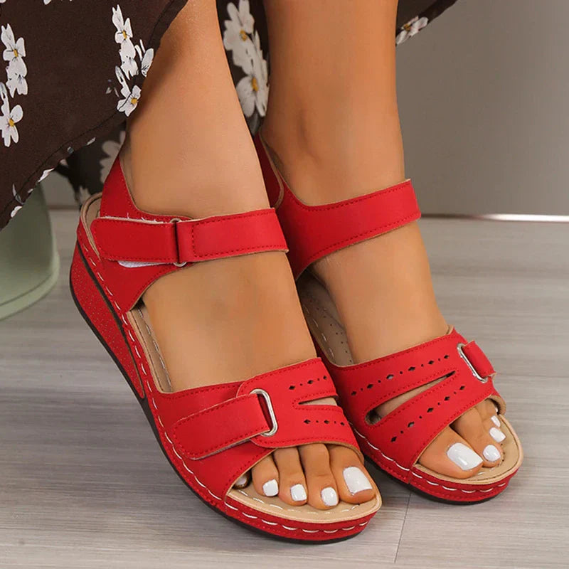 Orthopedische Lichtgewicht Rode Sandalen - Julia-Rood-36-State of Style