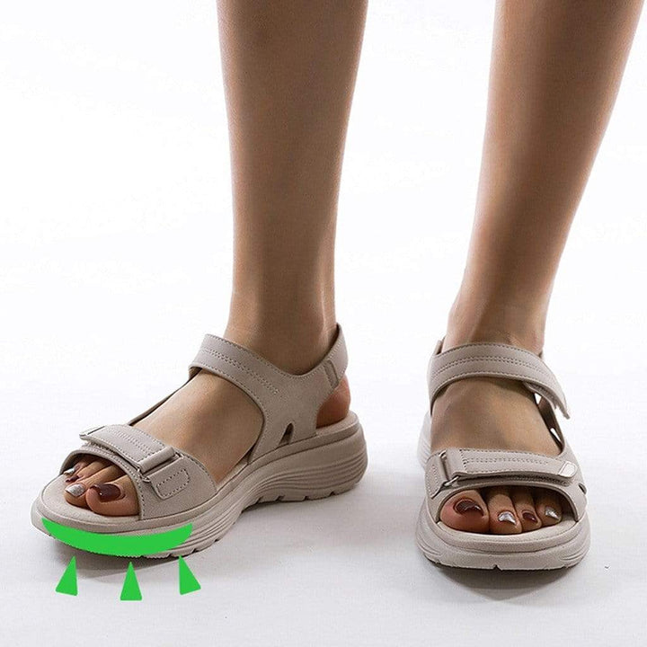 Orthopedische Lichtgewicht Zwarte Sandalen - Anne-Zwart-35-State of Style