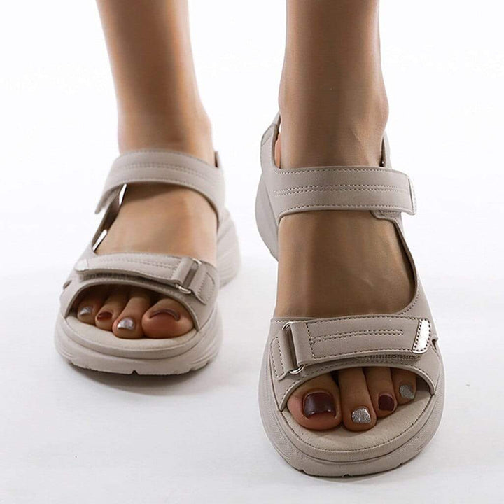 Orthopedische Lichtgewicht Zwarte Sandalen - Anne-Zwart-35-State of Style