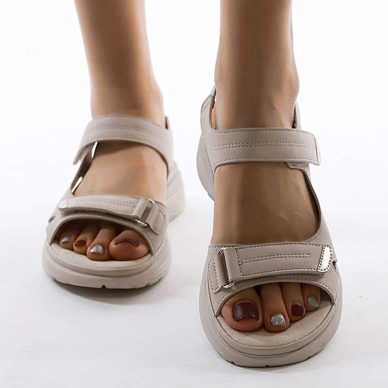 Orthopedische Lichtgewicht Zwarte Sandalen - Anne-Zwart-35-State of Style