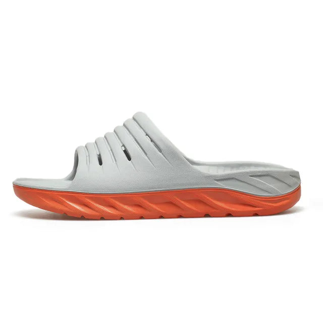 Orthopedische Marineblauwe Slippers - Lucas-Grijs Oranje-38-State of Style