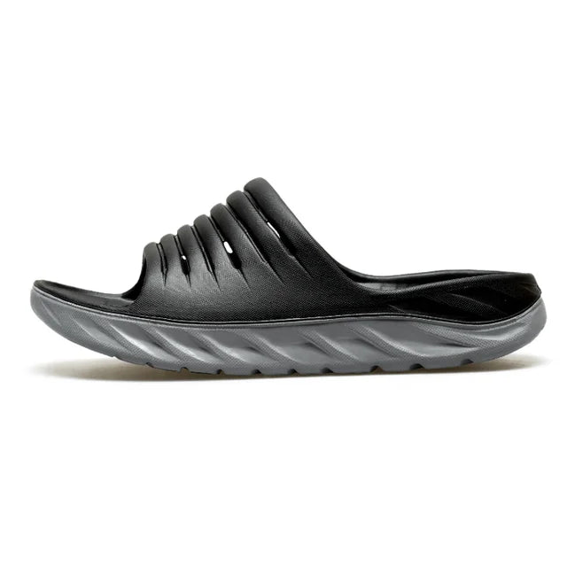Orthopedische Marineblauwe Slippers - Lucas-Zwartgrijs-38-State of Style