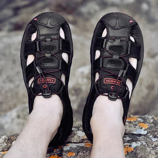 Orthopedische sandalen voor buiten in donkerbruin - Victor-Donkerbruin-38-State of Style