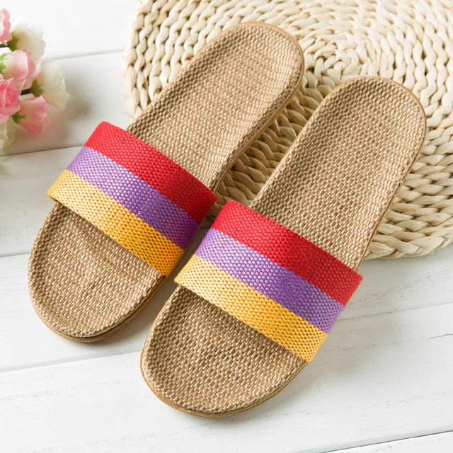 Orthopedische Strokleurige Regenboogslippers - Maria-Oranje-44-45-State of Style