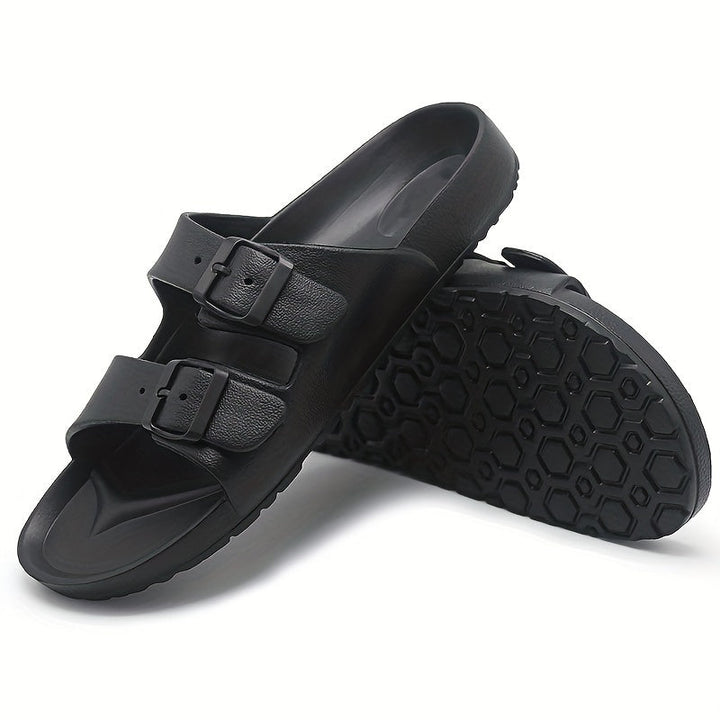 Orthopedische zwart gevlochten herensandaal - David-Zwart-CN36(EU36.5)-State of Style