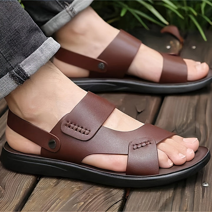 Orthopedische zwarte designer herensandalen - Felix-Koffie-CN40-41(EU40-40.5)-State of Style