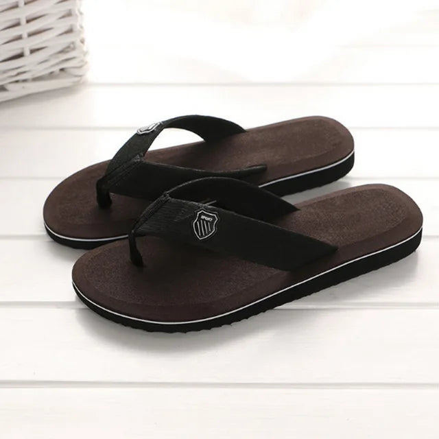 Orthopedische Zwarte Heren Slippers - Max-Bruin-40(25cm)-State of Style