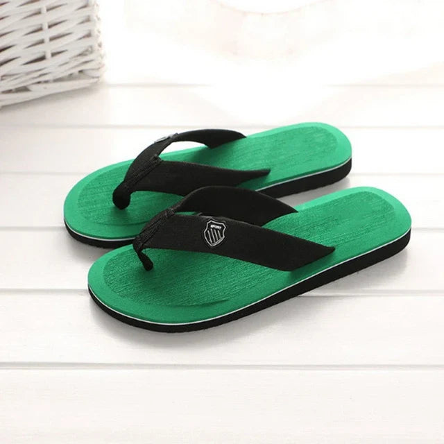Orthopedische Zwarte Heren Slippers - Max-Groen-40(25cm)-State of Style