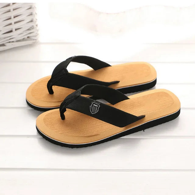 Orthopedische Zwarte Heren Slippers - Max-Lichtbruin-40(25cm)-State of Style
