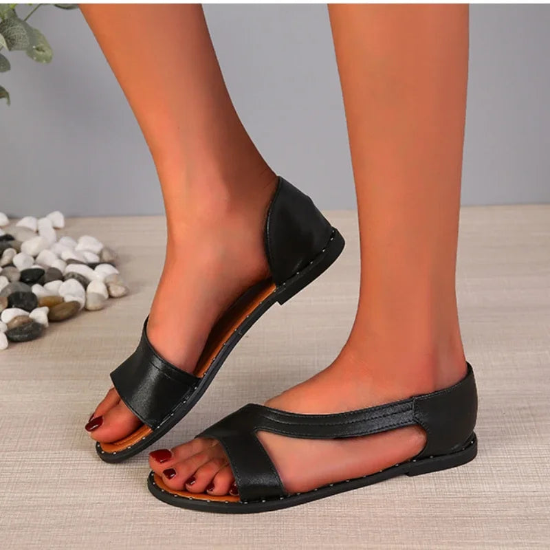 Orthopedische Zwarte Lederen Sandalen - Marie-Zwart-36-State of Style
