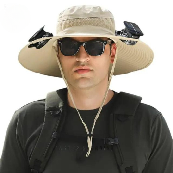 Outdoor sun hat with integrated solar fan – CoolBreeze Solar-B-State of Style