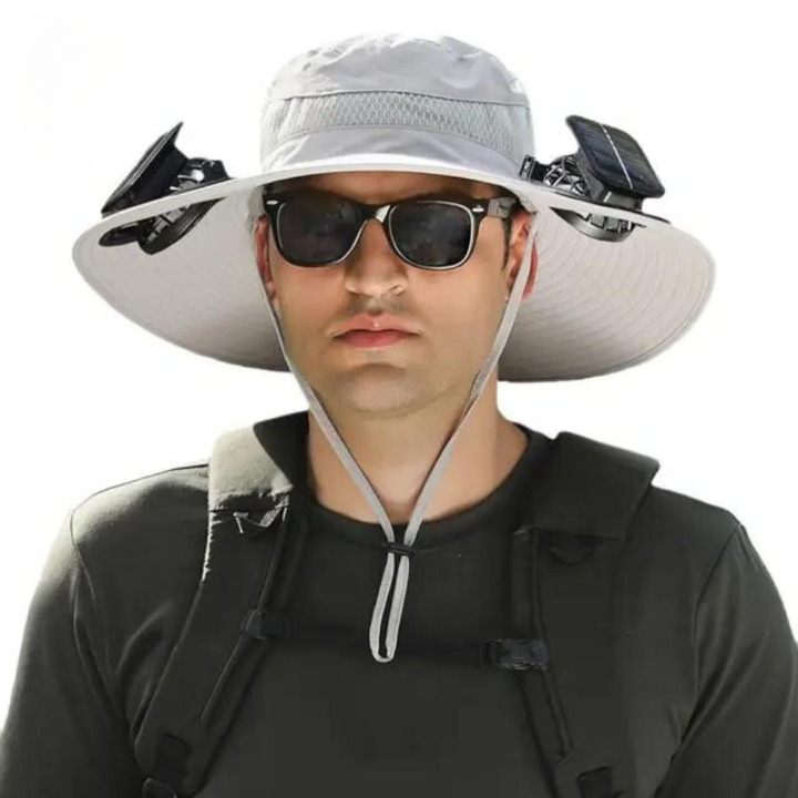 Outdoor sun hat with integrated solar fan – CoolBreeze Solar-C-State of Style