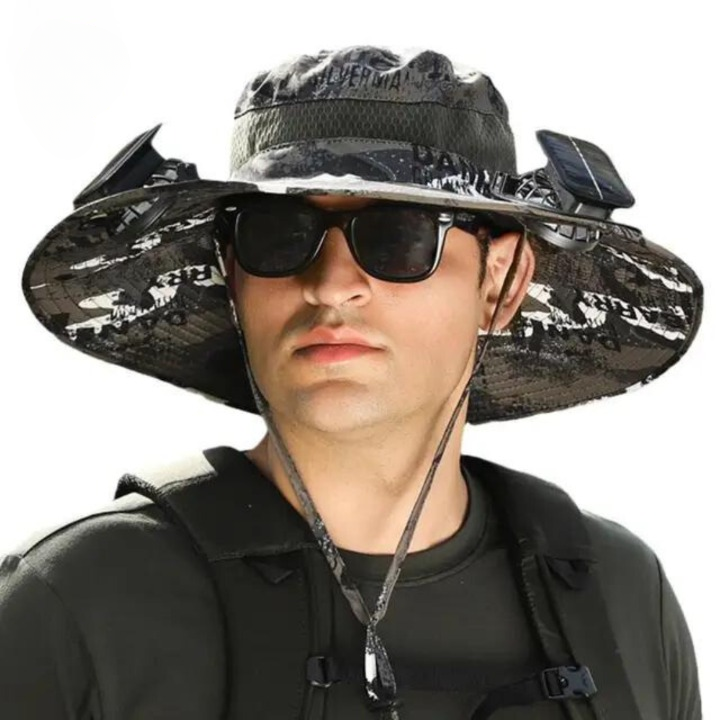 Outdoor sun hat with integrated solar fan – CoolBreeze Solar-H-State of Style